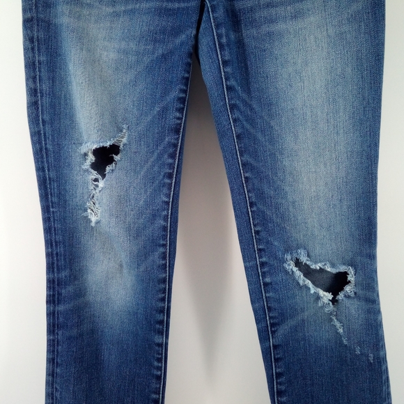 Madewell Skinny Skinny Distressed Blue Jeans Cotton Spandex Blend 24 - Picture 11 of 13